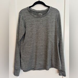 Eddie Bauer Gray Heather Crew Neck Long Sleeve